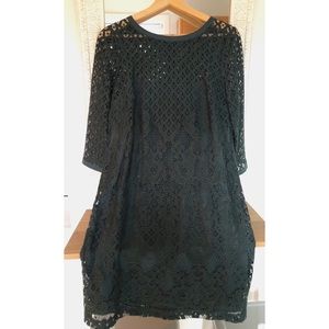 LOFT green 3/4 sleeve shift dress